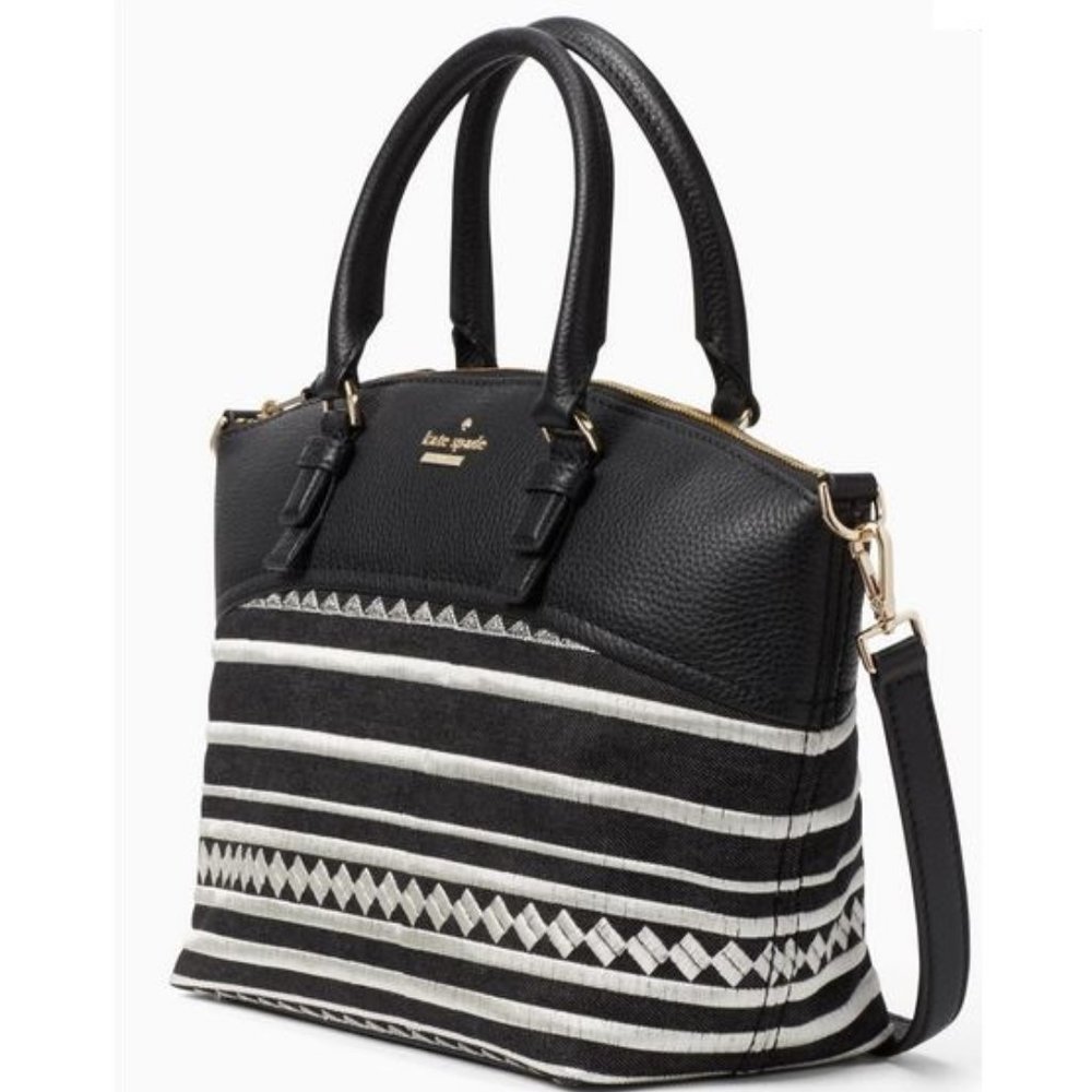 Kate Spade Jackson Street Fabric Small Dixon Crossbody Bag Black White
